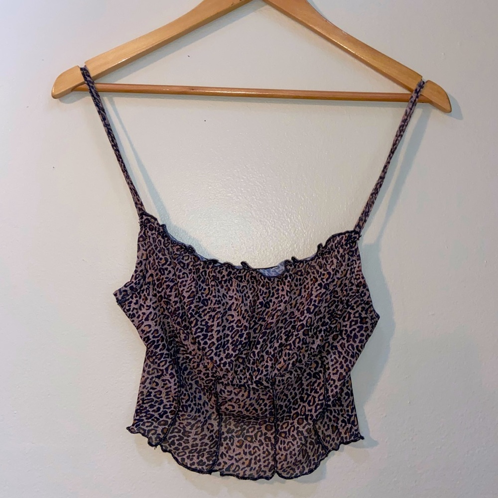 Cheetah print crop tank top